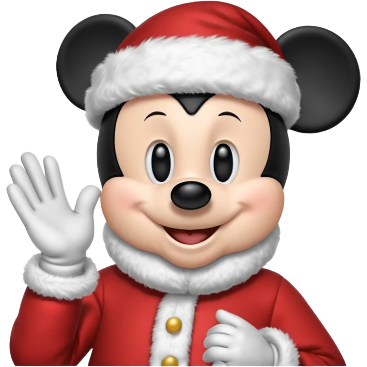 Mickey wearing a santa claus costume emoji