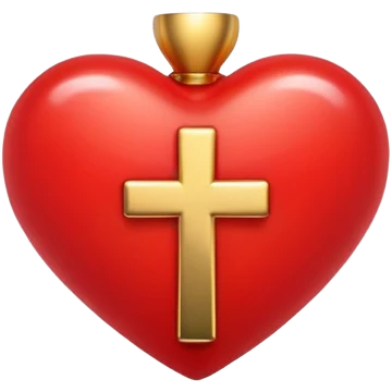 Red heart with gold cross emoji