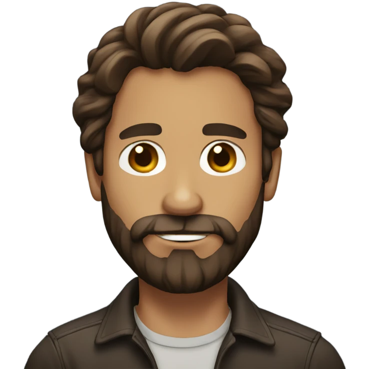 Long brown hair man with beard  emoji