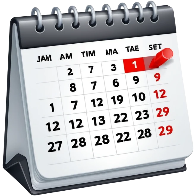 simple calendar with 2 to 3 marked dates symbolizing moderate admin workload emoji