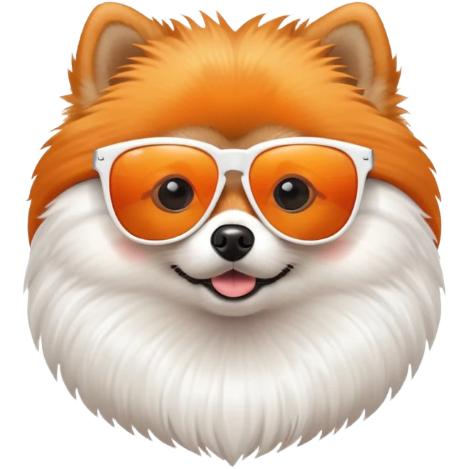 pomeranian with cool sunglasses emoji