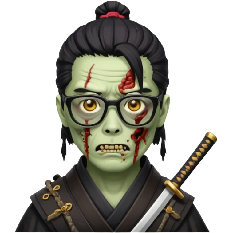 zombie samurai with black glasses emoji