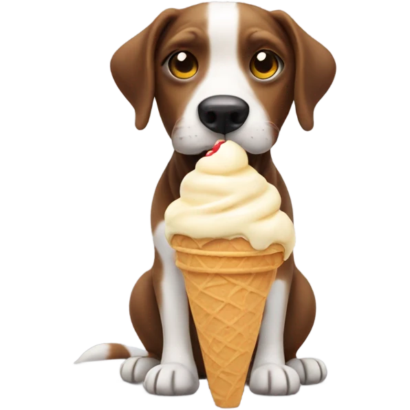 Dog eating ice cream  emoji