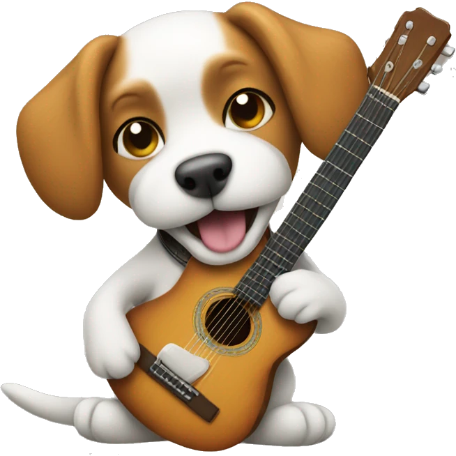 Dog playing guitar  emoji