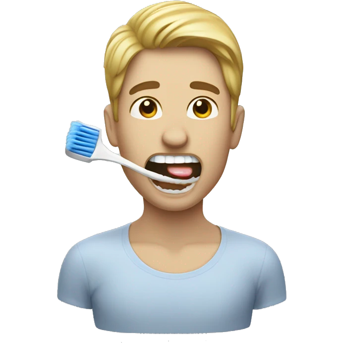 person brushing upper palate of mouth emoji