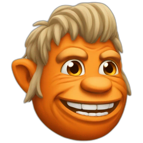 troll meme emoji in iOS style orange emoji