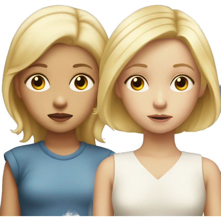blonde child does not give a toy to another sad blonde child emoji