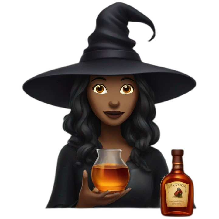 witch with hennessy bottle emoji