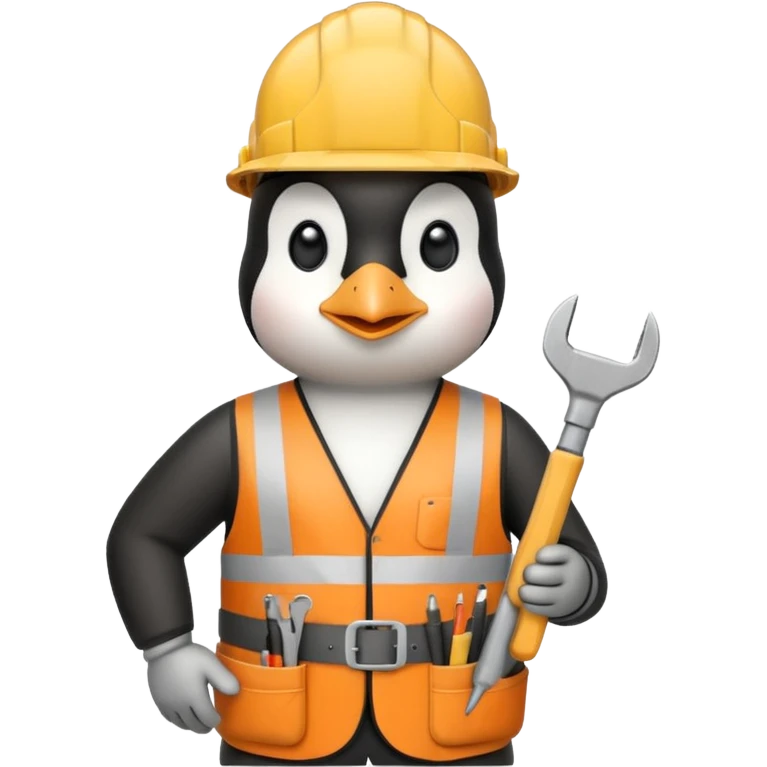 Penguin Construction Worker emoji