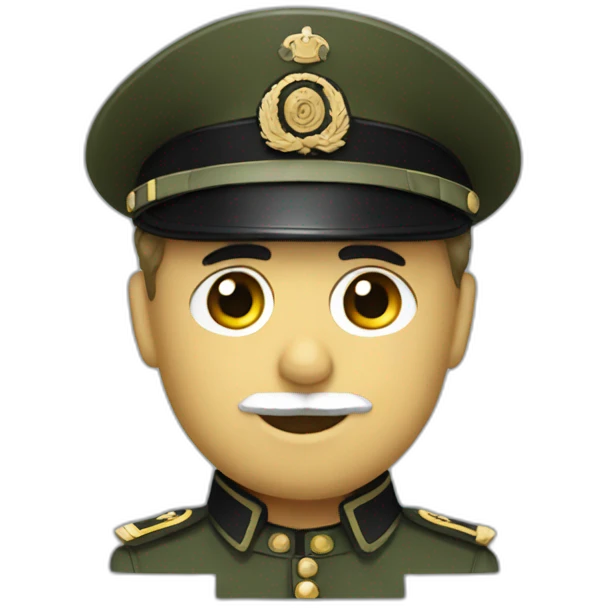 Charlie chaplin with a military uniform emoji