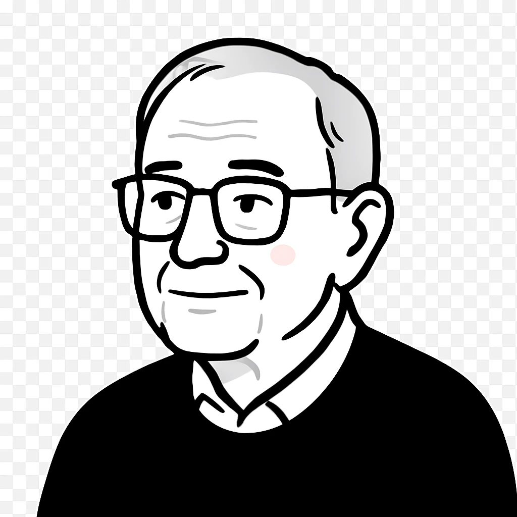 A thoughtful elderly man with glasses, gentle wrinkles, and a kind expression, looking slightly to the side emoji