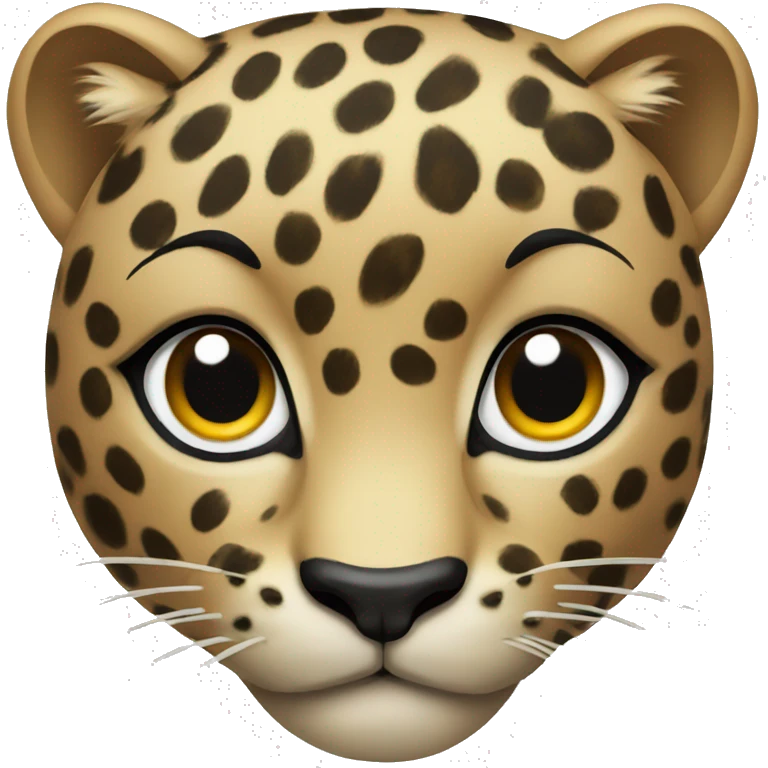 Leopard face with bow emoji