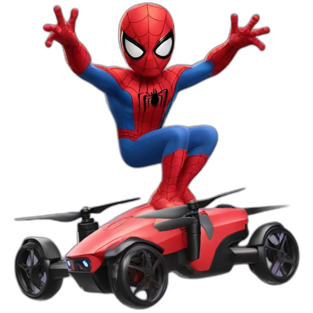 Spider Man driving a DJI drone emoji