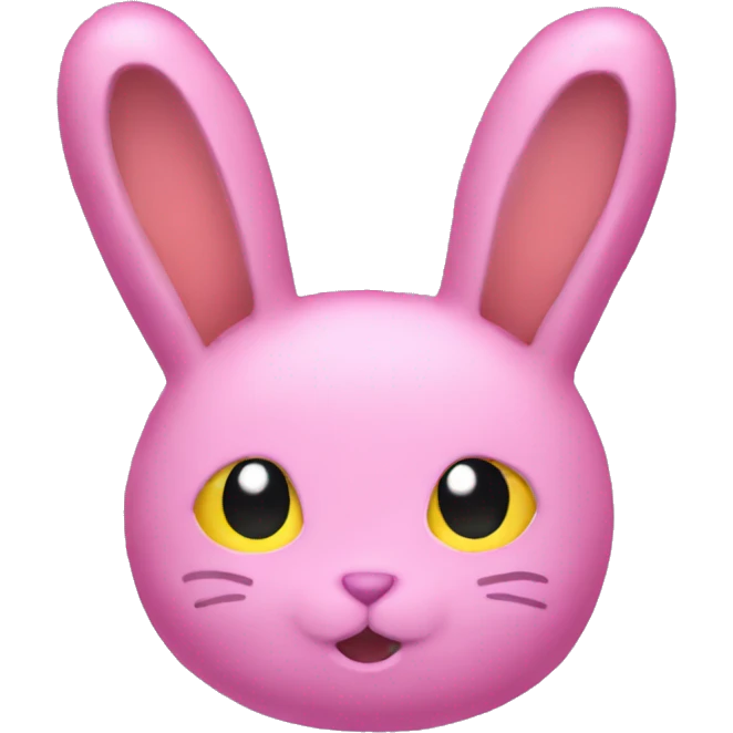 pink rabbit plush that has this face :3 and a yellow cat hair clip emoji