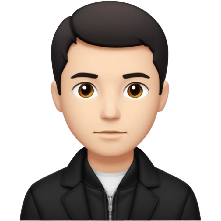 balck and white photo man in jacket emoji