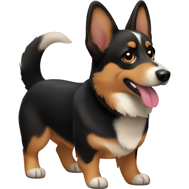 Black brown corgi German shepherd  emoji