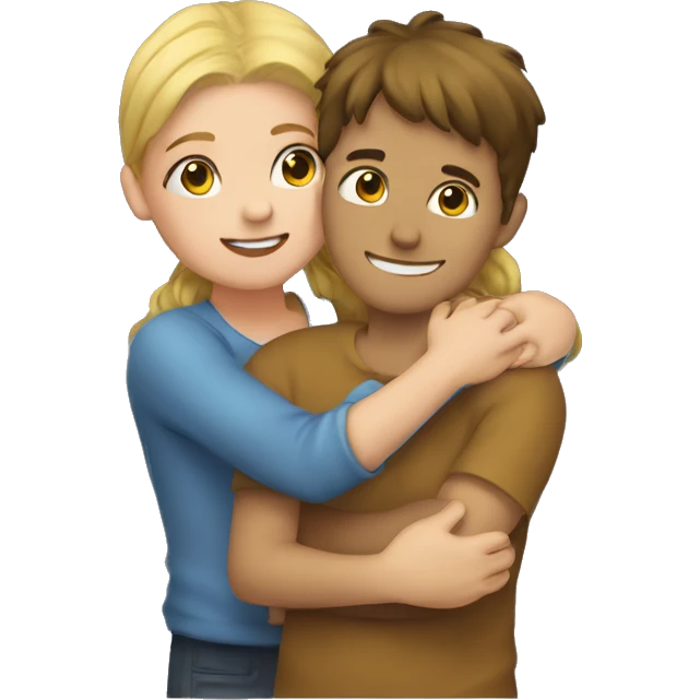 boy hugging girl emoji