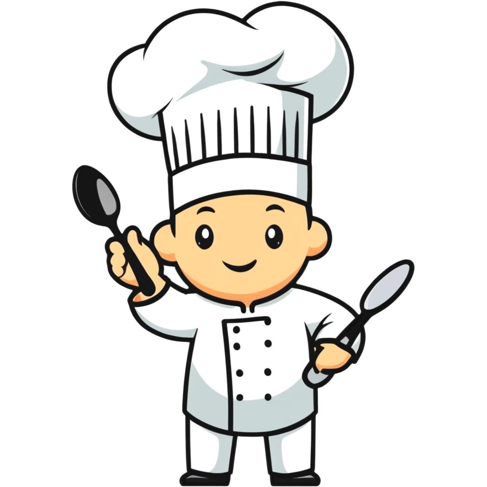 cartoon chef tasting food from a spoon emoji