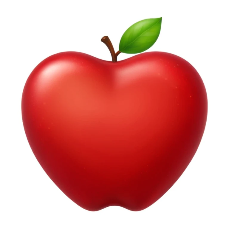 Remove the background so only the heart remains, keep the apple emoji style, make the background transparent. emoji