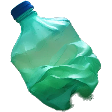 Crumpled plastic bottle in the sea emoji