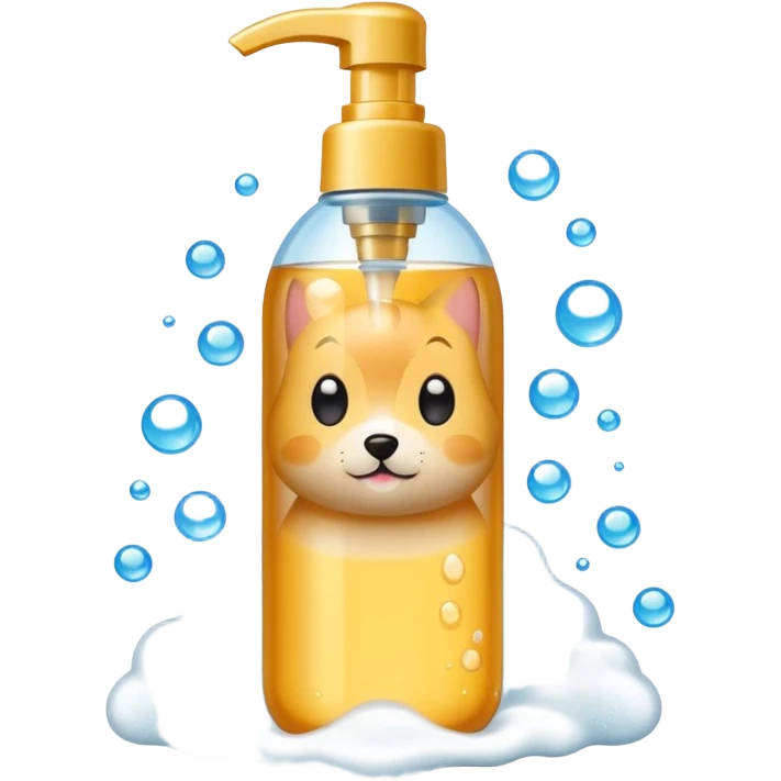 Shampoo for pet with foam emoji