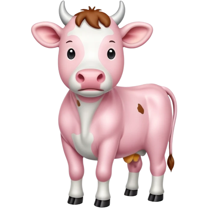 Pastel pink cow emoji
