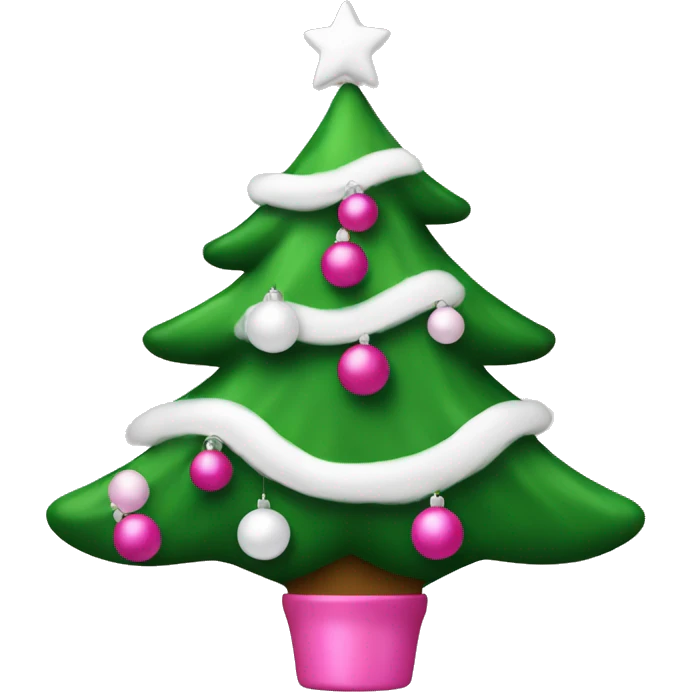 christmas tree with pink and white ornaments  emoji