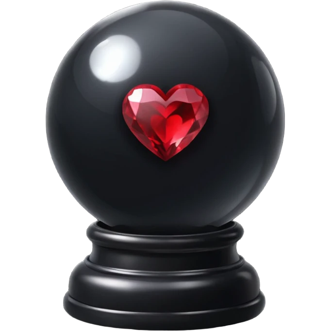 heart with gothic black crystal ball emoji