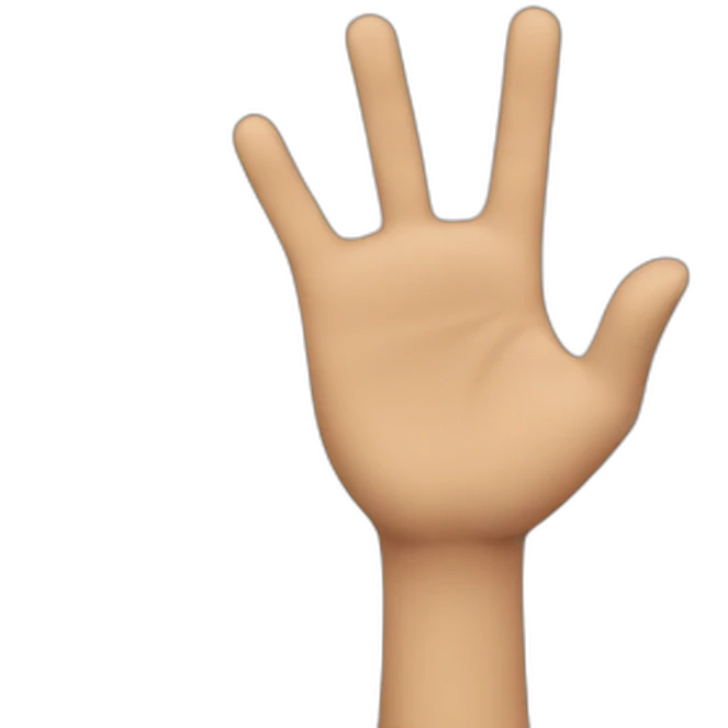 Mano haciendo un 3 emoji