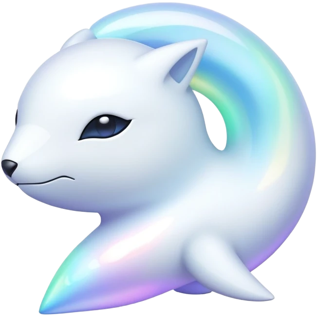 Futuristic modern Celestial Iridescent white pale fakemon emoji