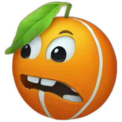 spooky orange tennis ball emoji