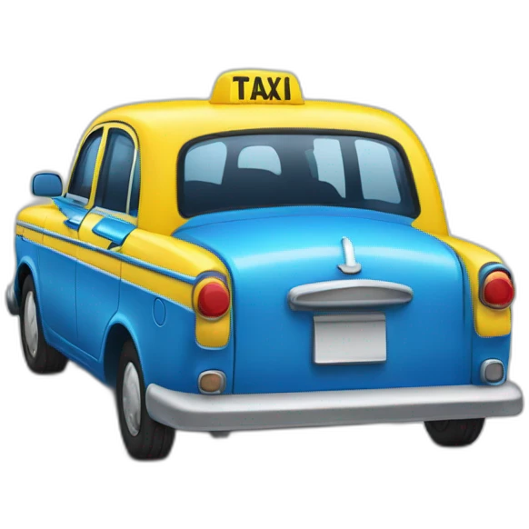 Yellow and blue taxi emoji