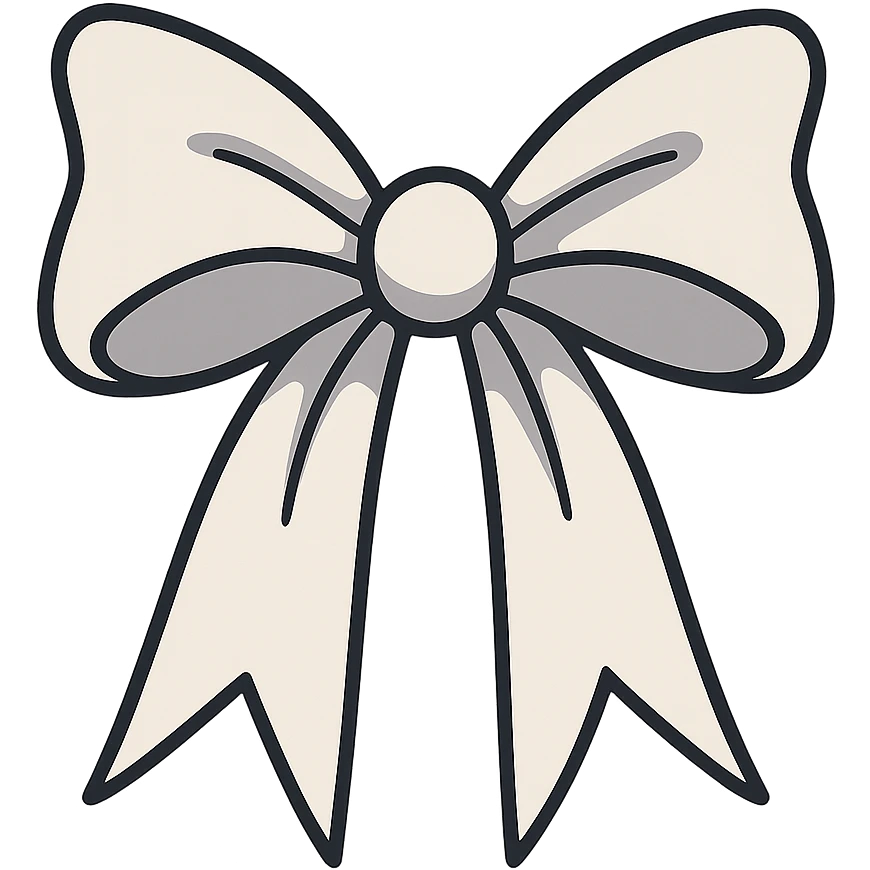white gothic bow emoji