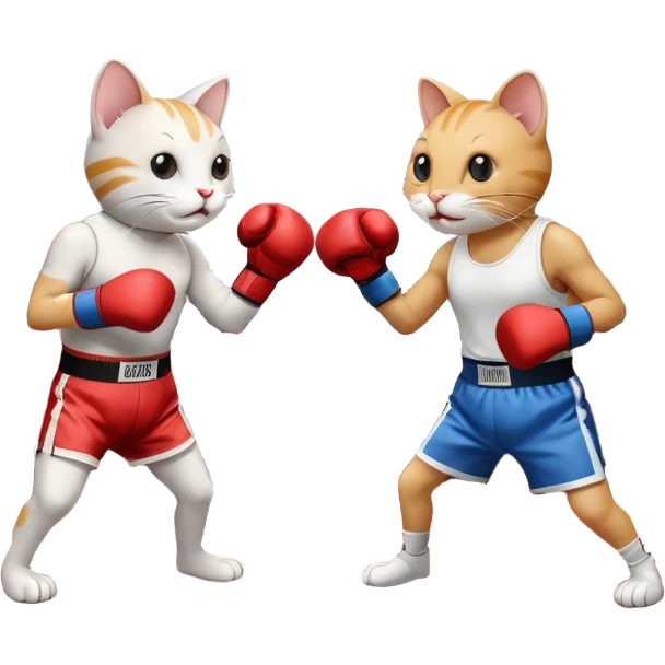 Cat fighting mouse in boxing ring emoji
