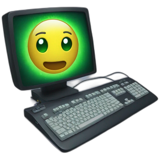 Computer with gaming lights emoji