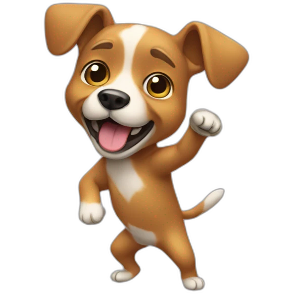 un chien qui fait un dab emoji