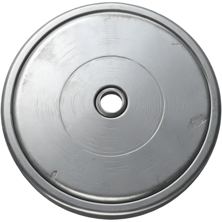 round metal survey marker disk. emoji