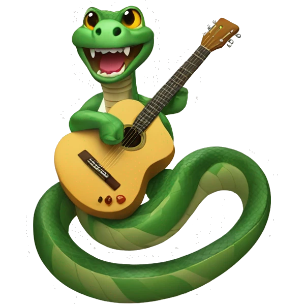 Snake playing guitar  emoji