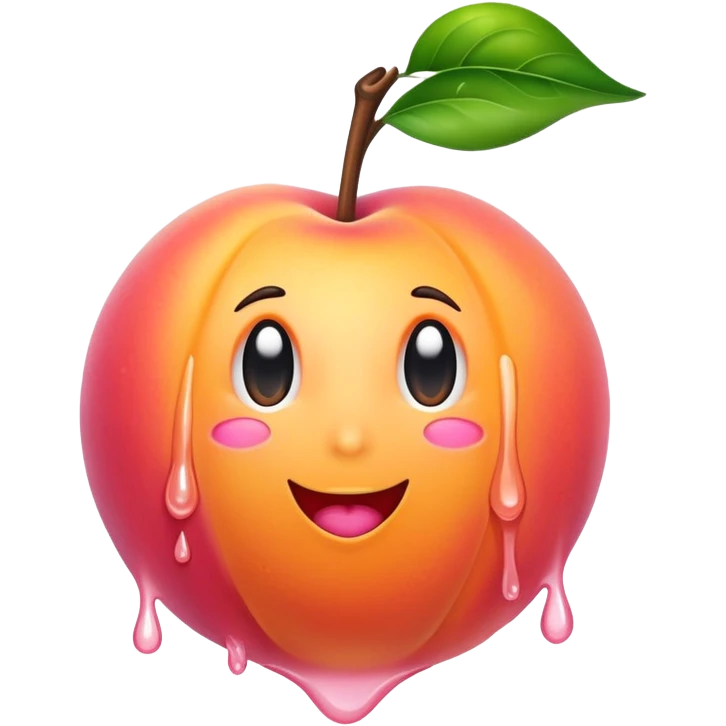 Dripping peach emoji