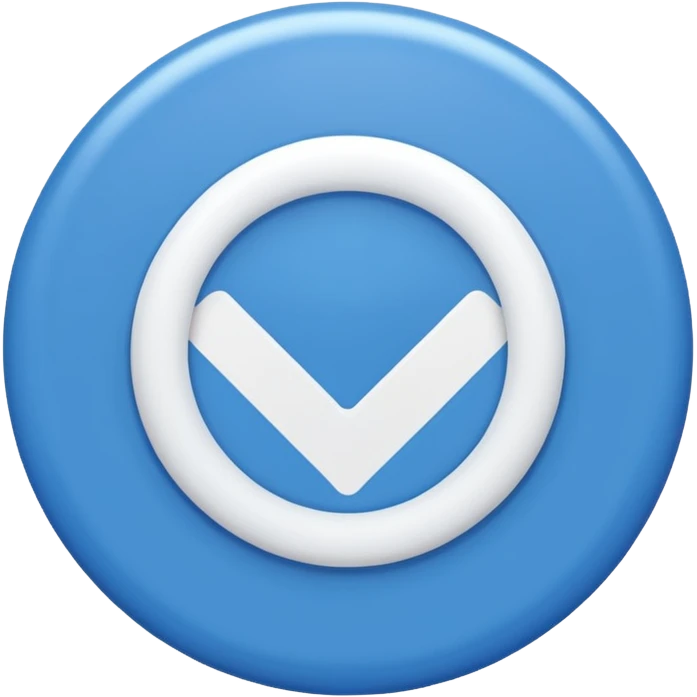 A blue circle with a small white check inside emoji