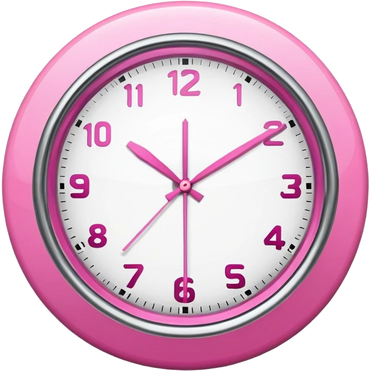 pink clock emoji