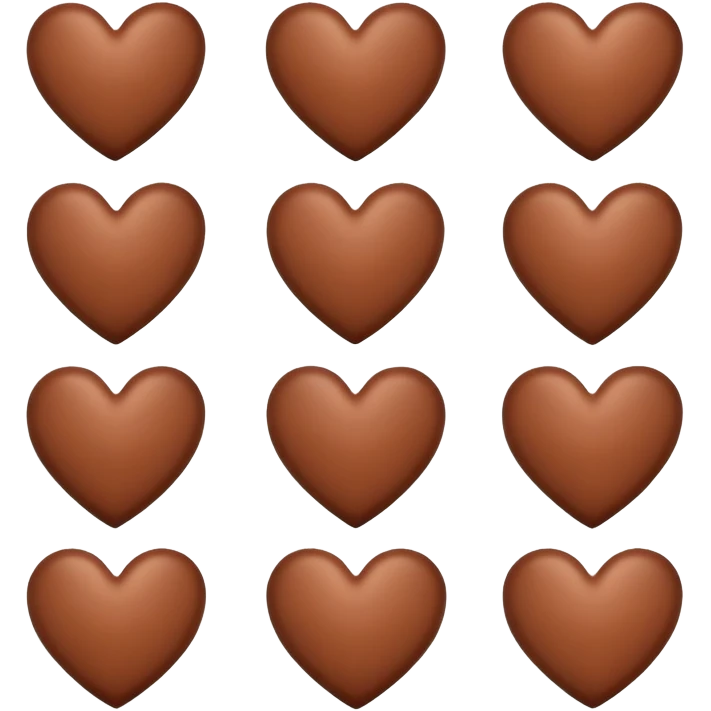 Brown heart in a row emoji