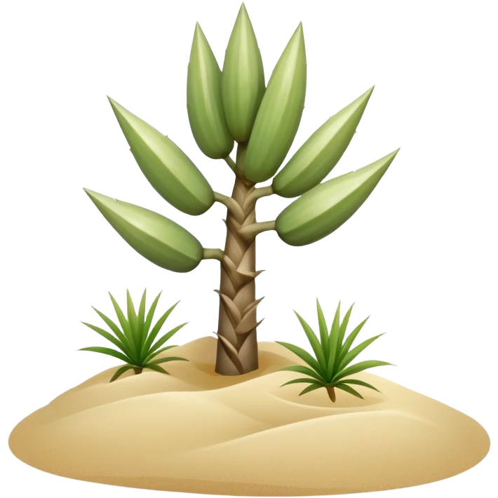 generate realistic detailed yucca in 3d style with sand  emoji