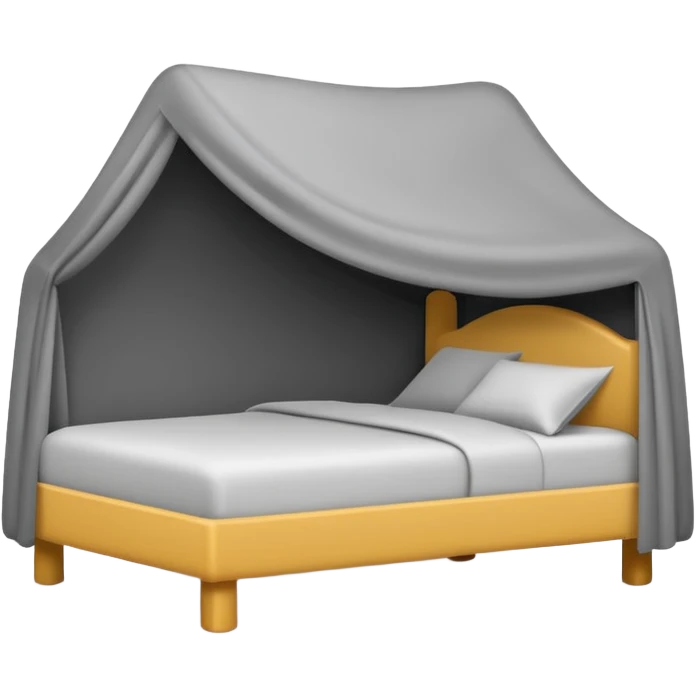 Minimalist emoji-style sticker of a bed with a covered figure and something strange peeking out from underneath. Grayscale only, simple icon.

 emoji