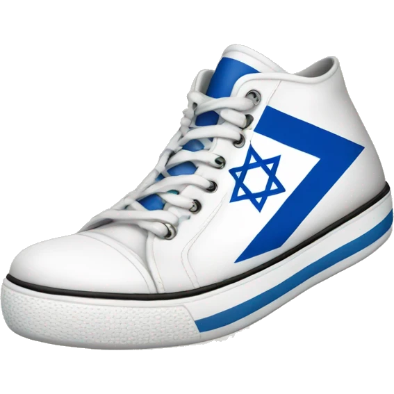 Shoes with a tattoo of the flag of Israel emoji