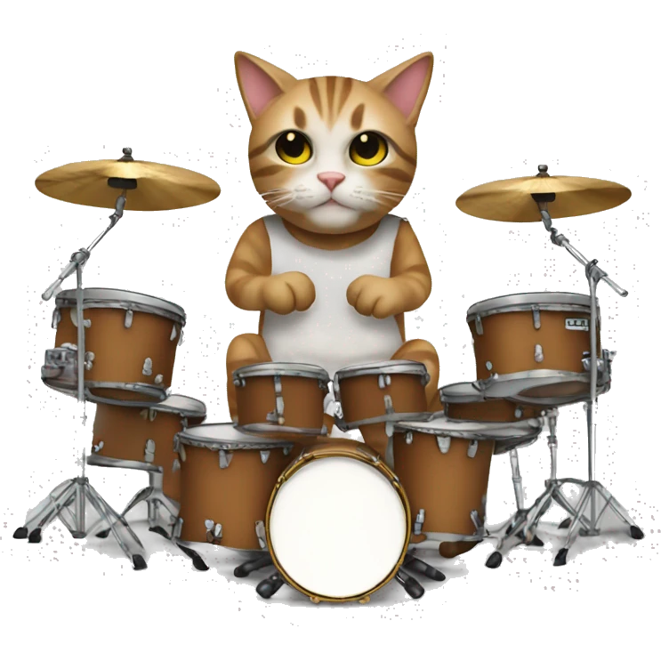 cat drummer cutest cool emoji