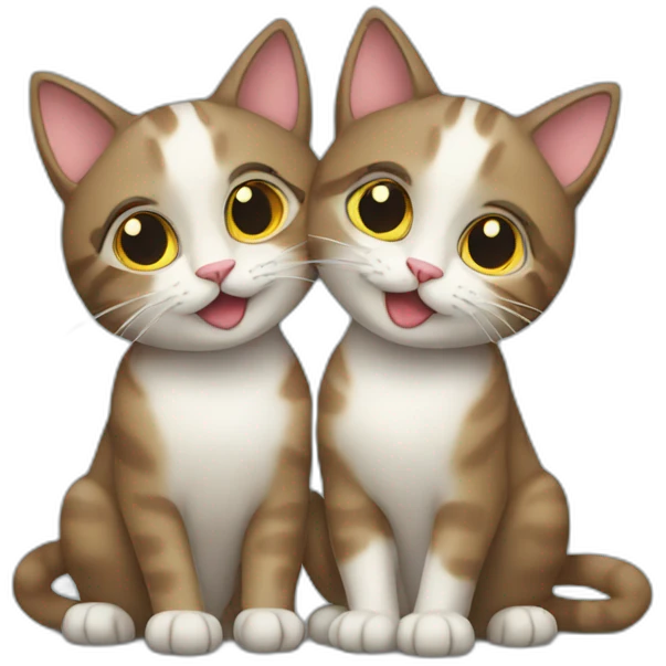 Two cats in love emoji