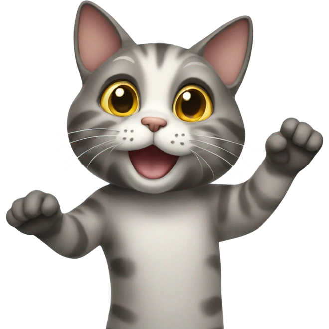 a cat waving goodbye emoji