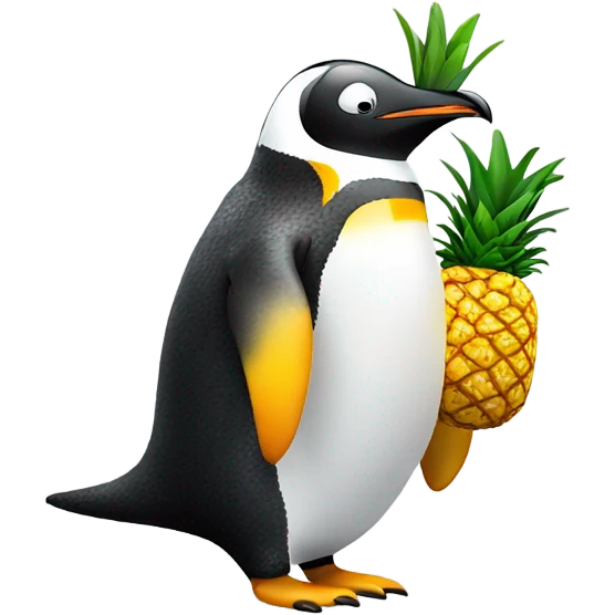 Penguin with a pineapple emoji