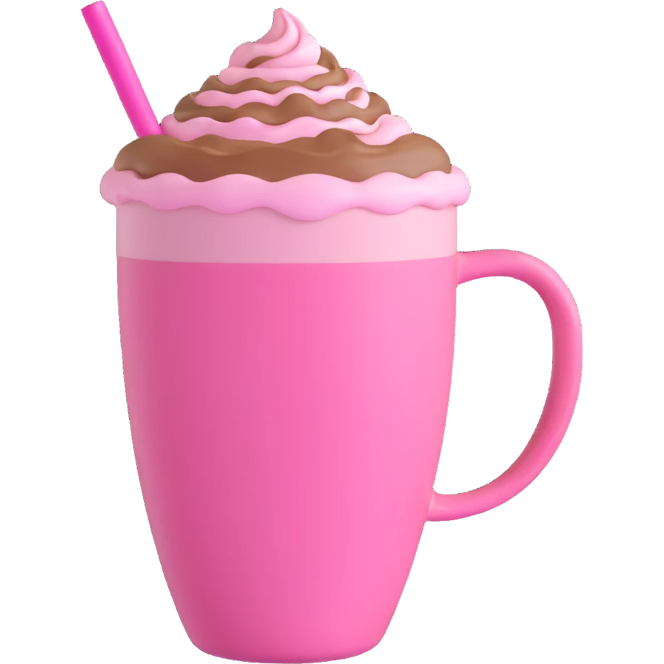 a pink mocha, cute and inviting emoji